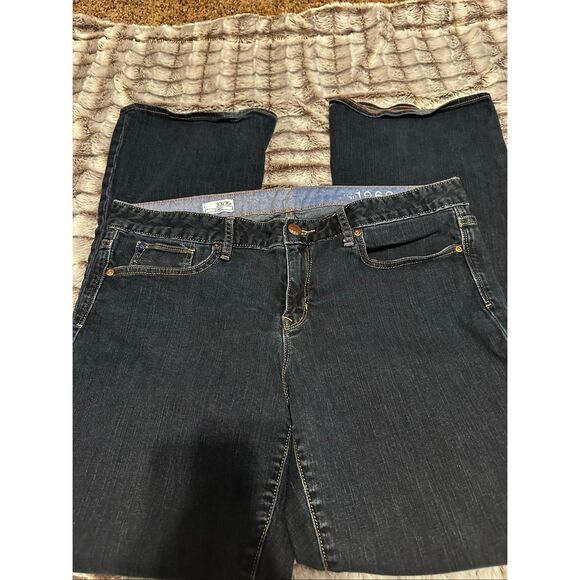 Women's Gap 1969 Flared Dark Blue Jeans Size 16 curvy - Picture 3 of 6